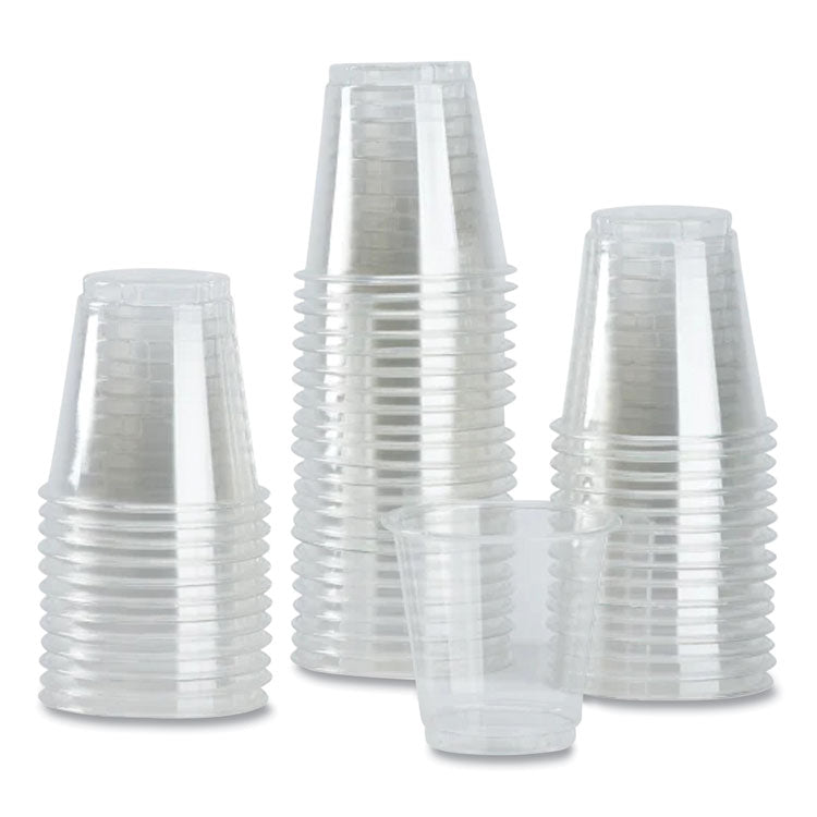 PET Plastic Cups, 3 oz, Clear, 2,500/Carton
