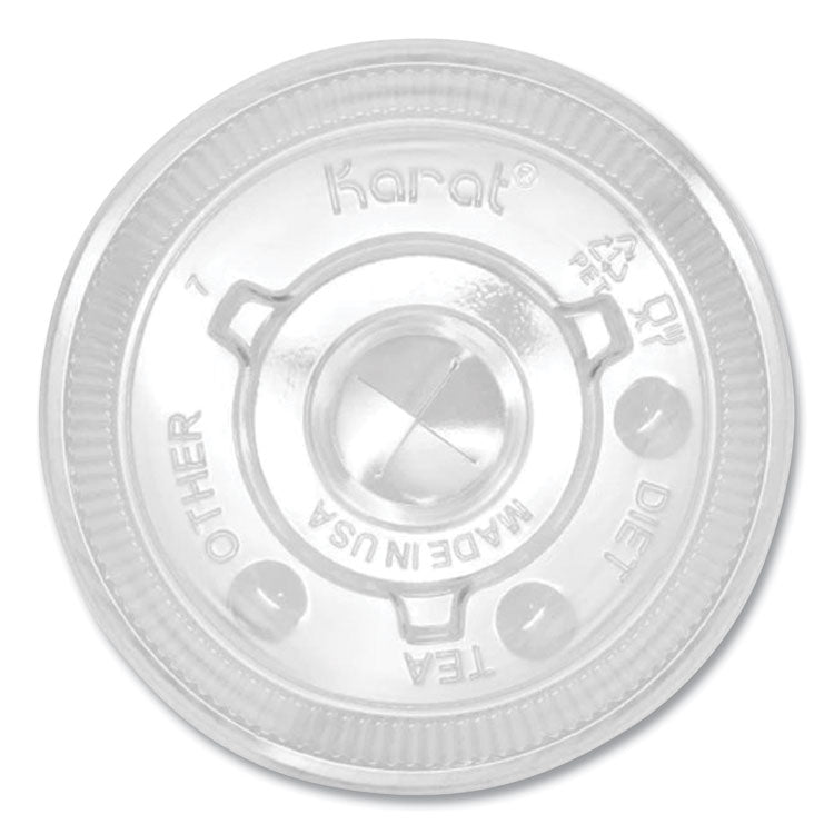 PET Lids, Fits 12 oz to 22 oz Double Poly Paper Cold Cups, Flat Lid, Clear, 1,000/Carton