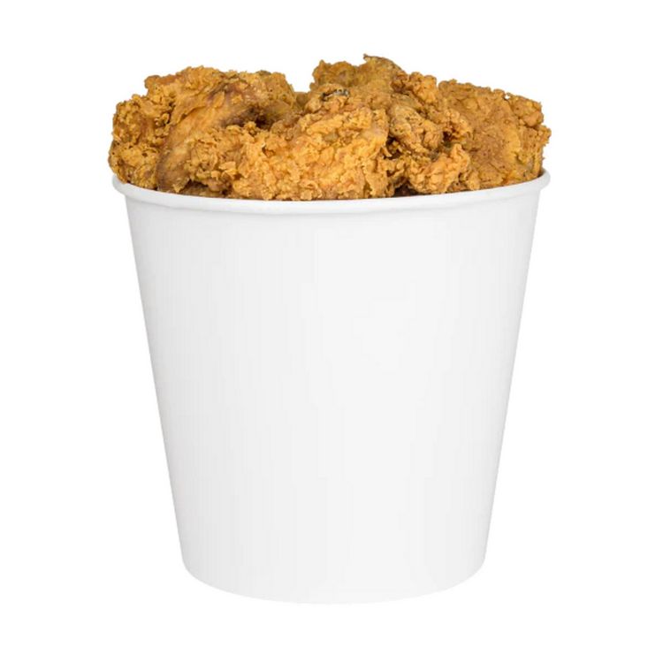 Food Bucket, 170 oz, 8.9 Dia x 8.36 h, White, Paper, 150/Carton
