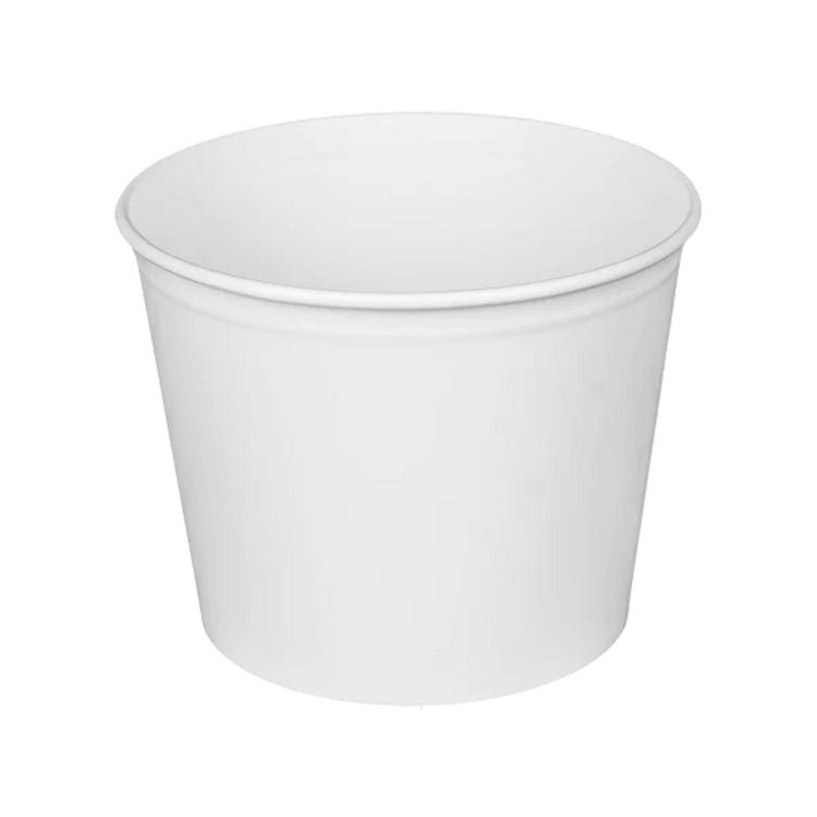 Food Bucket, 85 oz, 7.36 Dia x 6 h, White, Paper, 180/Carton
