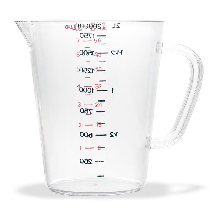 Commercial Measuring Cup, 0.5 gal, Clear