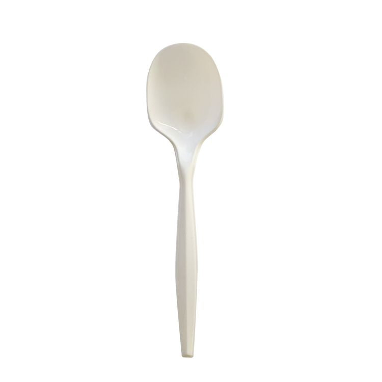 Mediumweight Polypropylene Cutlery, Teaspoon, White, 1,000/Carton