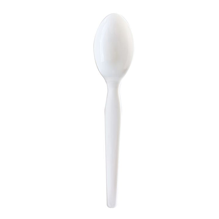 Heavyweight Wrapped Polystyrene Cutlery, Soup Spoon, White, 1,000/Carton