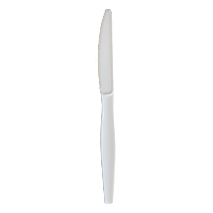 Heavyweight Wrapped Polystyrene Cutlery, Knife, White, 1,000/Carton