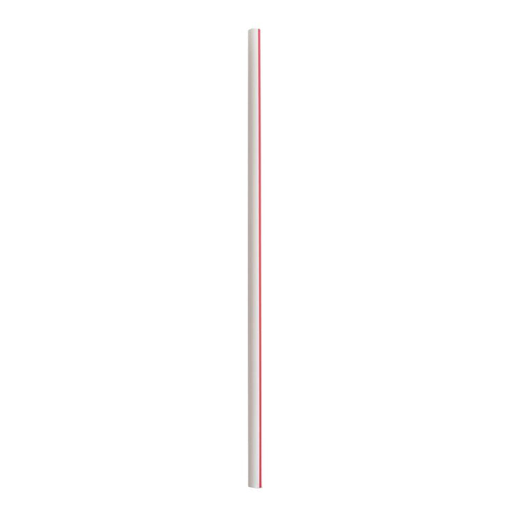 Jumbo Straws, 7.75 , Polypropylene, Red/White Striped, 12,500/Carton