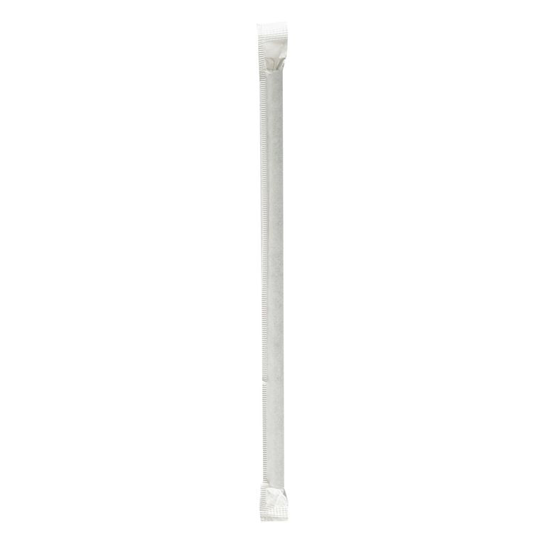 Wrapped Jumbo Paper Straws, 7.75 , Paper, Black, 1,280/Carton