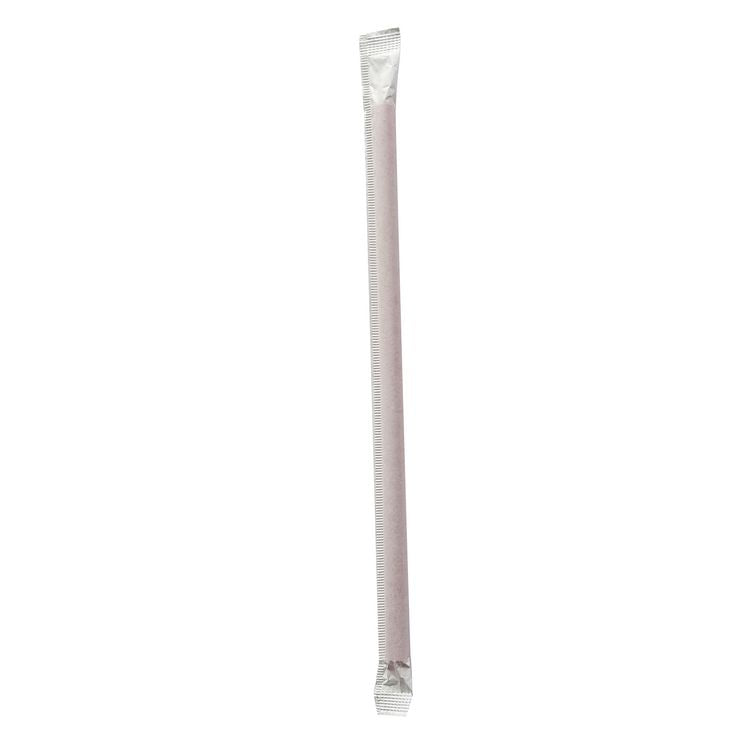 Wrapped Giant Straws, 7.75 , Polypropylene, Red, 7,200/Carton