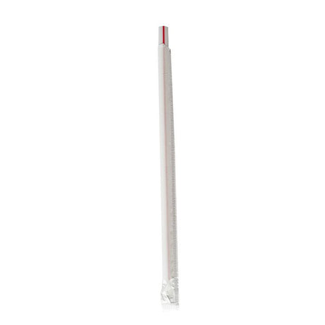 Wrapped Giant Straws, 7.75 , Polypropylene, Red/White Striped, 7,200/Carton
