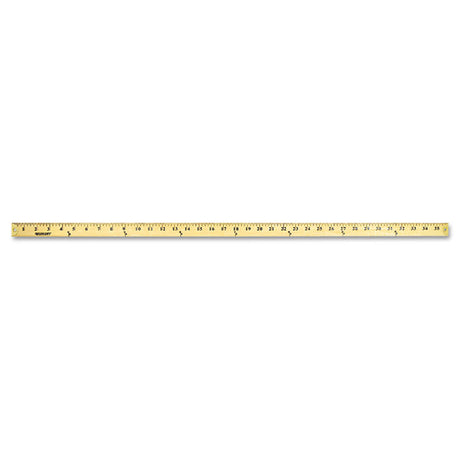 Wood Yardstick with Metal Ends, 36" Long. Clear Lacquer Finish