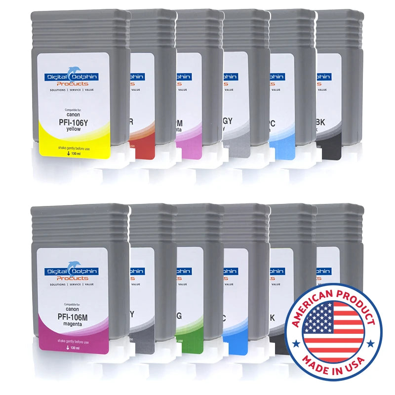 Digital Dolphin Products Compatible Replacement Ink Cartridge for Canon PFI-106, 130 mL