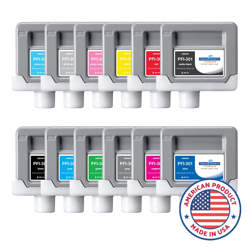Digital Dolphin Products Compatible Replacement Ink Cartridge for Canon PFI-301, 330 mL