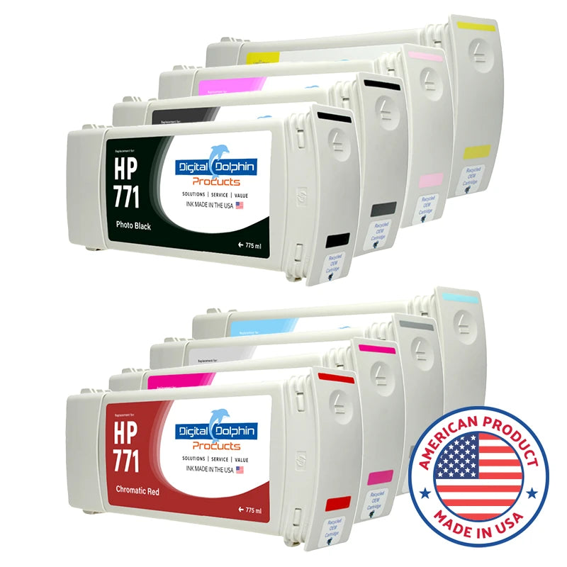 Digital Dolphin Products Compatible Replacement Ink Cartridges for HP 771, 775 mL