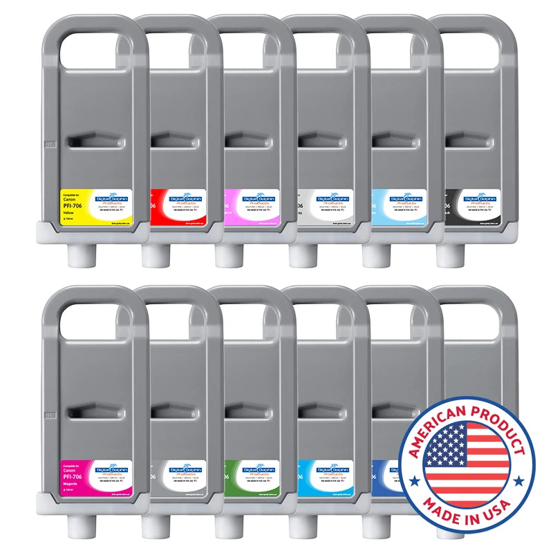 Digital Dolphin Products Compatible Replacement Ink Cartridge for Canon PFI-706, 700 mL