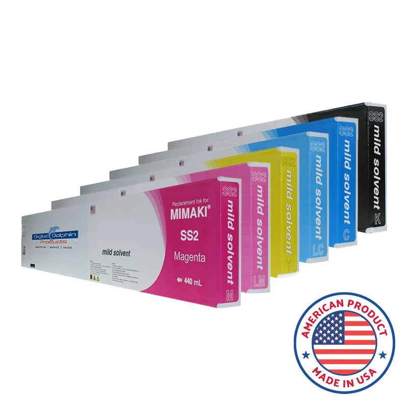Digital Dolphin Products Compatible Replacement Ink Cartridges for Mimaki SS2, 220 mL – 440 mL