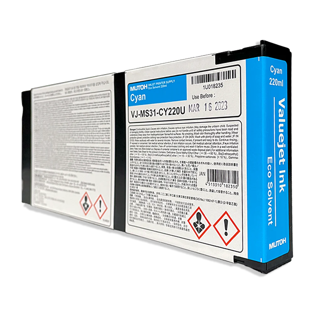 Digital Dolphin Products Compatible Replacement Ink Cartridge for Mutoh VJ-MS31  220 mL - 1000 mL