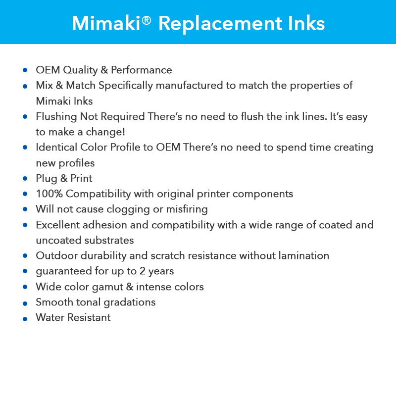 Digital Dolphin Products Compatible Replacement Ink Cartridges for Mimaki LUS-200, 1,000 mL