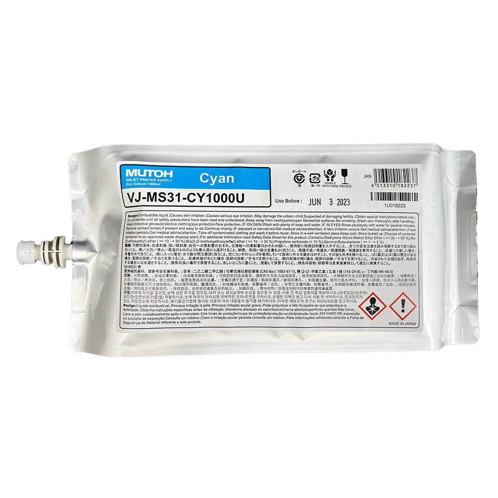 Digital Dolphin Products Compatible Replacement Ink Cartridge for Mutoh VJ-MS31  220 mL - 1000 mL