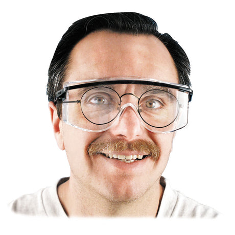 Astro OTG 3001 Wraparound Safety Glasses, Black Plastic Frame, Clear Lens