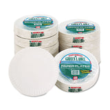 White Paper Plates, 9" dia, 100/Pack, 10 Packs/Carton