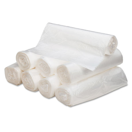 Can Liners, 56 gal, 16 mic, 43  x 48 , Natural, 20 Bags/Roll, 10 Rolls/Carton