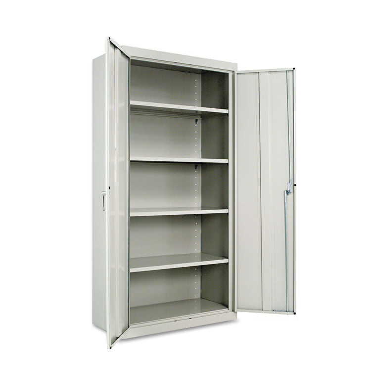 Assembled 72" High Heavy-Duty Welded Storage Cabinet, Four Adjustable Shelves, 36w x 18d, Light Gray