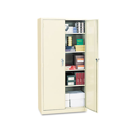 Assembled 78" High Heavy-Duty Welded Storage Cabinet, Four Adjustable Shelves, 36w x 24d, Putty