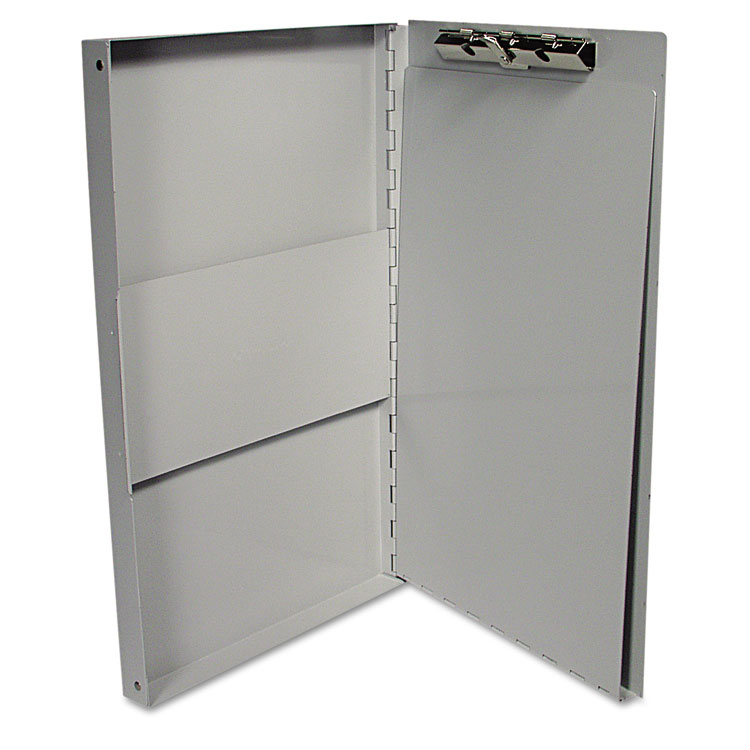 Deluxe Aluminum Document Box, 0.4" Clip Capacity, Holds 8.5 x 11 Sheets, Aluminum