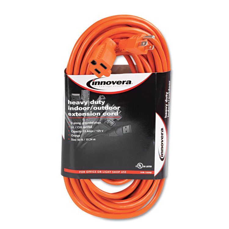 Indoor/Outdoor Extension Cord, 50 ft, 13 A, Orange