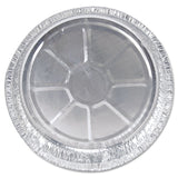 Round Aluminum Container with Lid, 48 oz, 9  Diameter, Silver, 500/Carton