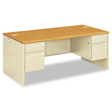 38000 Series Double Pedestal Desk, 72" x 36" x 29.5", Harvest/Putty