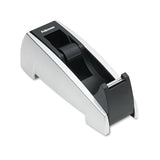 Office Suites Desktop Tape Dispenser, Heavy Base, 1" Core, Plastic, Black/Silver