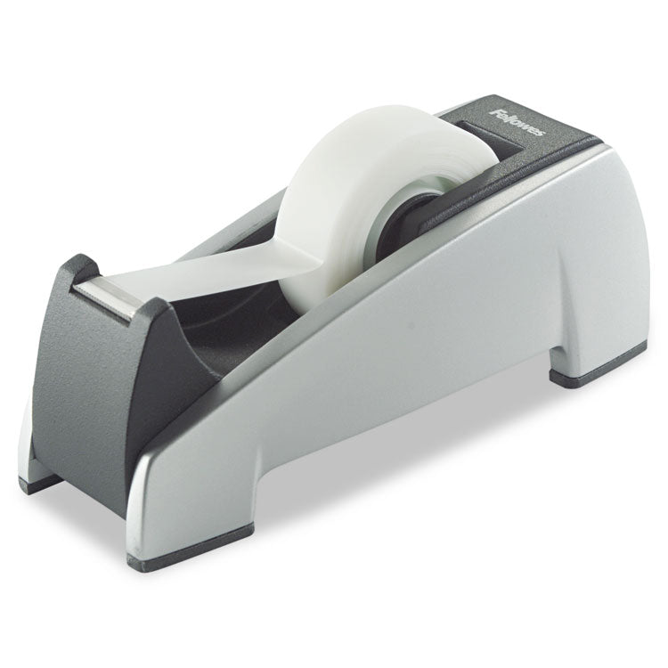 Office Suites Desktop Tape Dispenser, Heavy Base, 1" Core, Plastic, Black/Silver