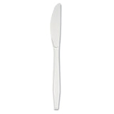 Mediumweight Polystyrene Cutlery, Knife, White, 100/Box