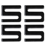 Wire Shelving S Hooks, Metal, Black, 4 Hooks/Pack