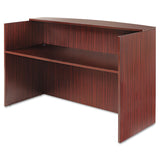 Alera Valencia Series Reception Desk with Transaction Counter, 71" x 35.5" x 29.5" to 42.5", Mahogany