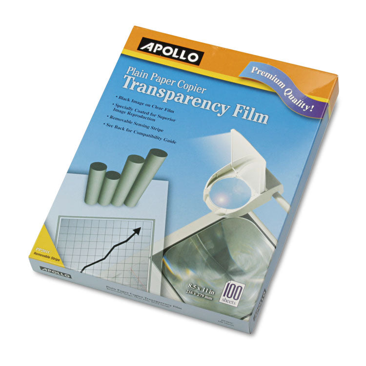 Plain Paper Laser Transparency Film with Handling Strip, 8.5 x 11, Black on Clear, 100/Box