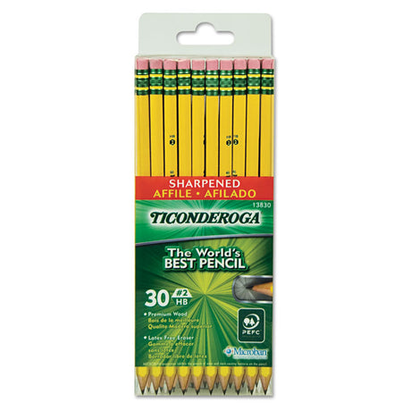 Pre-Sharpened Pencil, HB (#2), Black Lead, Yellow Barrel, 30/Pack