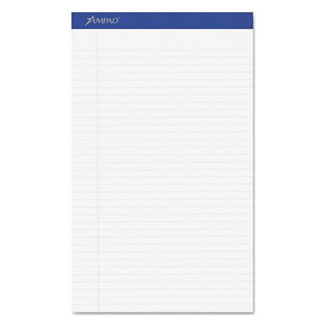 Perforated Writing Pads, Wide/Legal Rule, 50 White 8.5 x 14 Sheets, Dozen