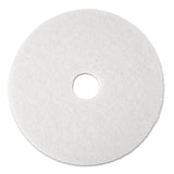 Low-Speed Super Polishing Floor Pads 4100, 13" Diameter, White, 5/Carton