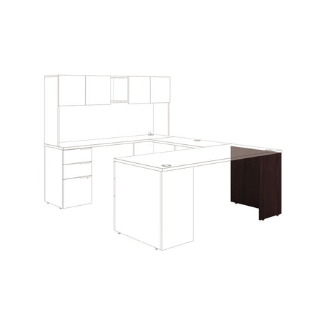 Voi End Panel Support, 16w x 30d x 28.5h, Mahogany