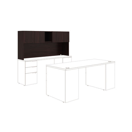 Voi Stack-On Storage Unit, 72w x 14.25d x 35h, Mahogany