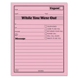 Pink Message Pad, One-Part (No Copies), 4.25 x 5.5, 50 Forms/Pad, 12 Pads/Pack