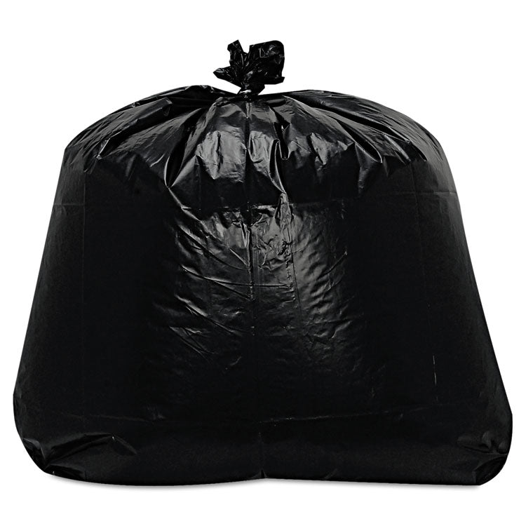 Low-Density Can Liners, 56 gal, 1.6 mil, 43  x 47 , Black, Flat Pack, 100/Carton