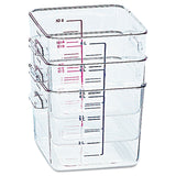 SpaceSaver Square Containers, 2 qt, 8.8 x 8.75 x 2.7, Clear, Plastic