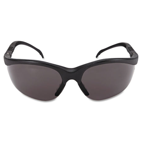 Klondike Safety Glasses, Matte Black Frame, Gray Lens, 12/Box