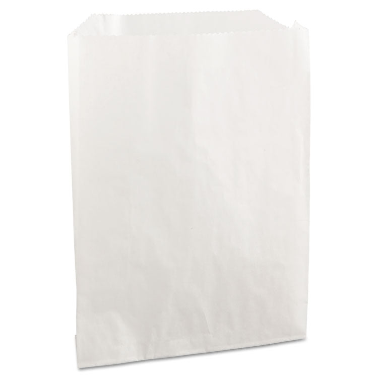 Grease-Resistant Single-Serve Bags, 6  x 0.75  x 7.25 , White, 2,000/Carton