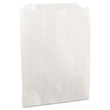 Grease-Resistant Single-Serve Bags, 6  x 0.75  x 7.25 , White, 2,000/Carton