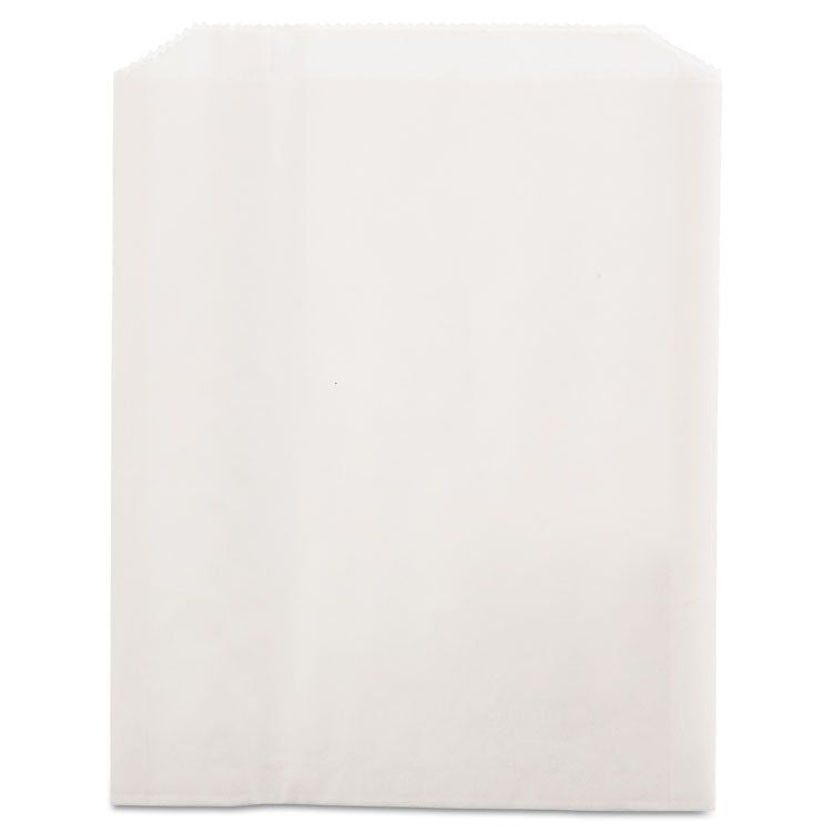 Grease-Resistant Single-Serve Bags, 6  x 0.75  x 7.25 , White, 2,000/Carton