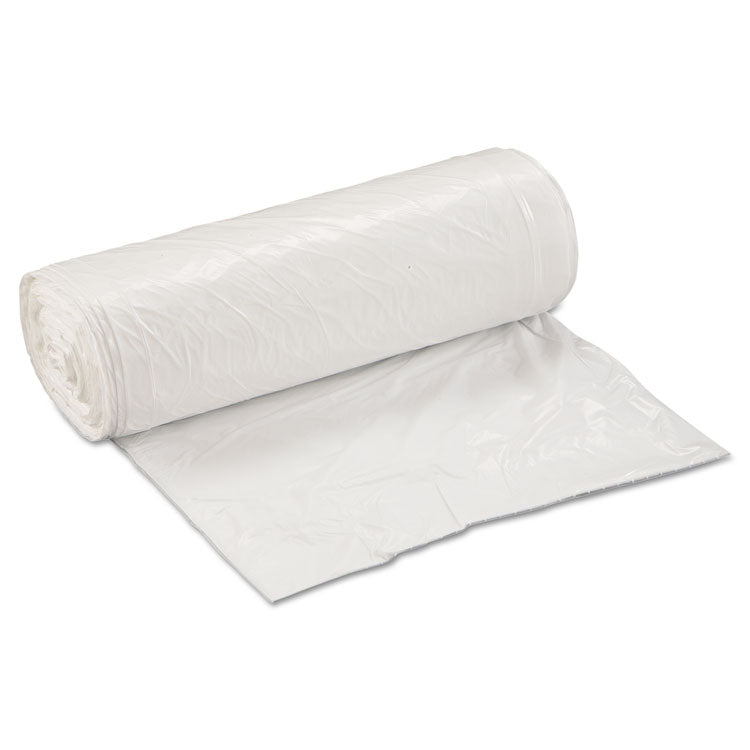 Low-Density Commercial Can Liners, 30 gal, 0.8 mil, 30  x 36 , White, Interleaved Roll, 25 Bags/Roll, 8 Rolls/Carton