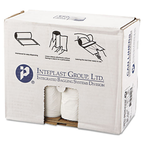 Low-Density Commercial Can Liners, 30 gal, 0.8 mil, 30  x 36 , White, Interleaved Roll, 25 Bags/Roll, 8 Rolls/Carton